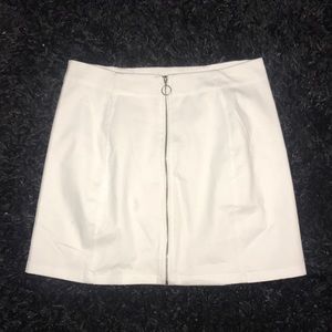 High-Waisted White Mini Skirt